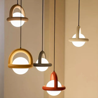 DULI Modern Coloured Globe LED with Ring Ceiling Light – view 3