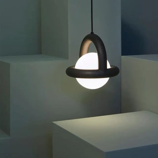 DULI Modern Coloured Globe LED with Ring Ceiling Light – view 1