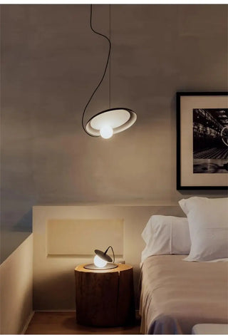 MELA Modern Opal Globe Metal Ring Spatial Chic Ceiling Light – view 1