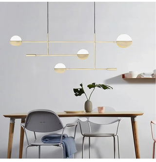 Modern dining room globe pendant lamp, graphic elegant ceiling hanging light