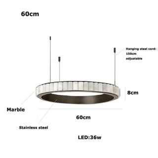 Designer marble pendant lamp, modern steel LED stylish ceiling fixture