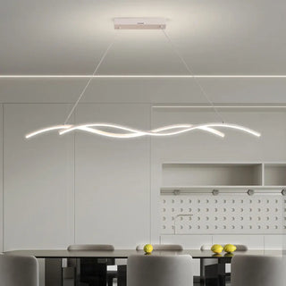 Modern wavy LED pendant light, minimalist designer hanging ceiling fixture