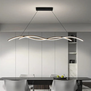 Modern wavy pendant ceiling light, minimalist LED designer hanging lamp