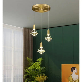 DROLINA Modern Multi-Light Gilded Crystal Ceiling Light – view 1