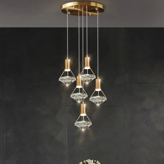 DROLINA Modern Multi-Light Gilded Crystal Ceiling Light – view 3