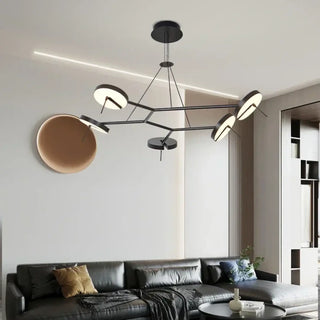 MOSABR Modern Black Branches Luminous Disc Ceiling Light – view 2