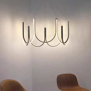COURRE Modern Black and Gilded Bow-Shape Luminescent Ceiling Light – view 3