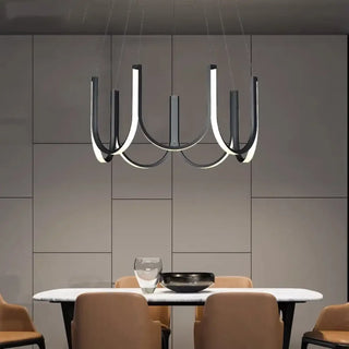 COURRE Modern Black and Gilded Bow-Shape Luminescent Ceiling Light – view 6