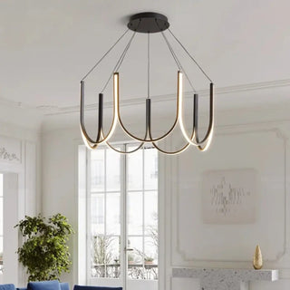 COURRE Modern Black and Gilded Bow-Shape Luminescent Ceiling Light – view 1