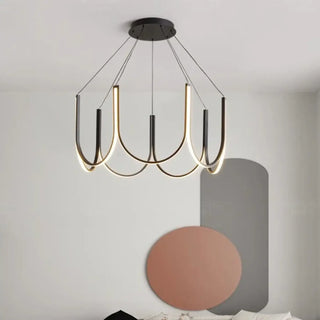 COURRE Modern Black and Gilded Bow-Shape Luminescent Ceiling Light – view 4