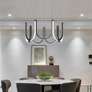 COURRE Modern Black and Gilded Bow-Shape Luminescent Ceiling Light – view 5