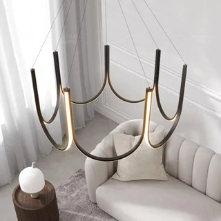 COURRE Modern Black and Gilded Bow-Shape Luminescent Ceiling Light – view 2