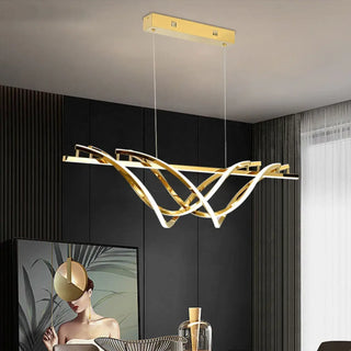 SLEDGE Modern Wavy Gilded Metal and White Ceiling Light – view 3