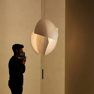 White petal pendant lamp, sculptural modern design for elegant ambient lighting