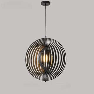 DUIPORTU Modern Spherical Black Rings Ceiling Light – view 1