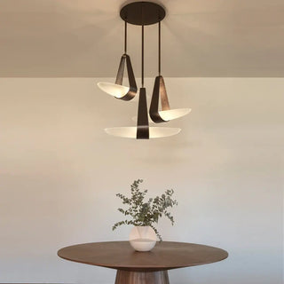 BRAPI Modern Three-Arm Black Metal Opaline Glass Ceiling Light – view 2