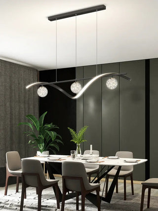 MEVA Modern Metallic Wave Luminescent Ball Ceiling Light – view 3
