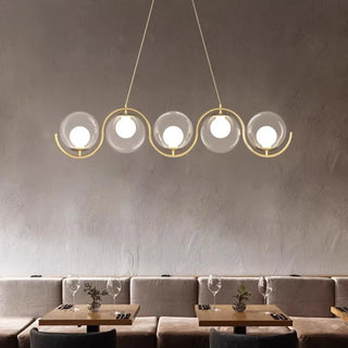 Golden pendant lamp with adjustable dimmable lighting, modern hanging ceiling fixture