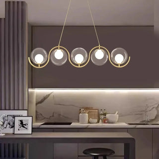 Modern golden hanging lamp with adjustable brightness, luxury pendant ceiling fixture