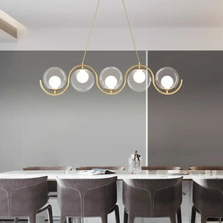 Modern gold pendant light with dimmer, elegant hanging ceiling lamp for dining room