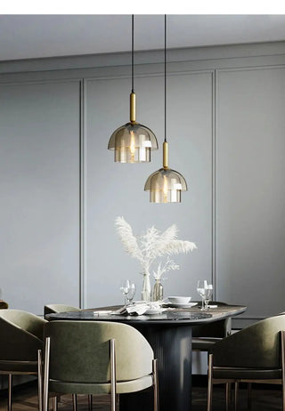 GASI Smoked Glass Brass Art Deco Ceiling Light – view 1