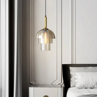 GASI Smoked Glass Brass Art Deco Ceiling Light – view 4