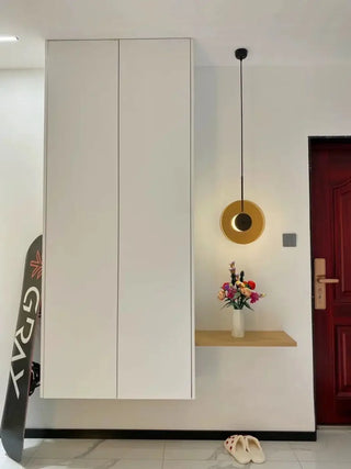 Stacked round glass pendant lamp with soft glow, contemporary hanging ceiling light