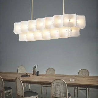 Modern pendant light with sculpted glass shade, elegant ambient hanging ceiling fixture