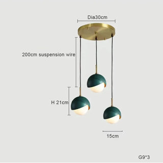 BULITE Modern Green and Gold Multi-Pendant Ceiling Light – view 10