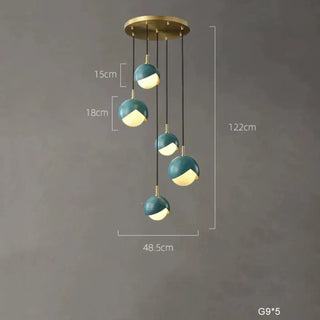 BULITE Modern Green and Gold Multi-Pendant Ceiling Light – view 11