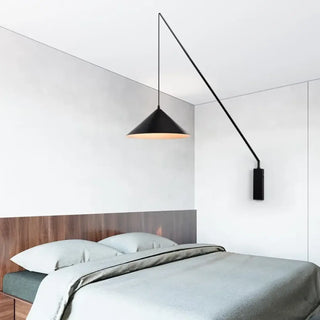 Industrial black wall sconce E27 LED metal glass 75cm vintage