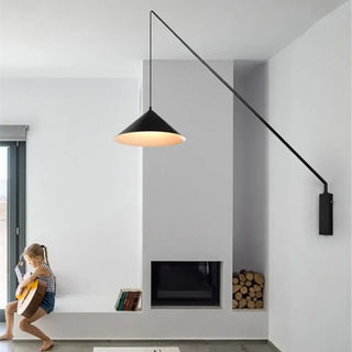 E27 LED industrial wall light black metal glass 75cm 130cm