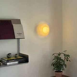 STONY glass and marble wall light detail close-up