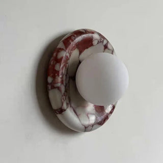 STONY natural marble wall light with glass diffuser