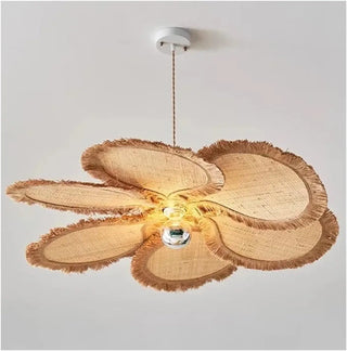 FANA Natural Rattan Leaves Bohemian Ceiling Light – view 2