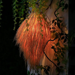 BOHI Natural Raffia Feather Effect Bohemian Chic Ceiling Light – view 5