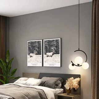 GLOBA Black Rings Opalescent Globes Ceiling Light – view 1