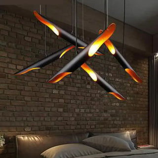 Black and gold tube pendant lamp, modern elegant hanging ceiling light for dining room