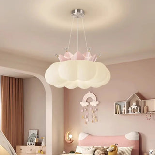 Kids bedroom cloud pendant lamp, crown soft ambient ceiling hanging light