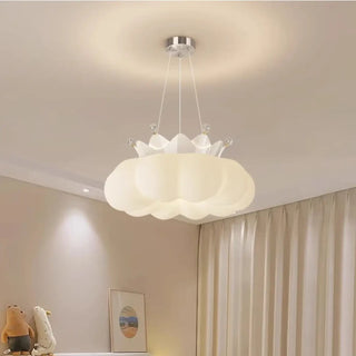 Cloud crown pendant light, kids bedroom soft ambient ceiling hanging fixture