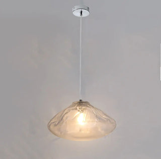Sculpted glass pendant lamp in cloud shape, modern elegant hanging ceiling light