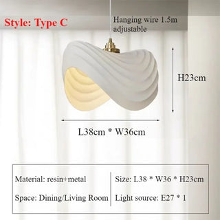 FUITROU Organic White Sculpted Living Room Ceiling Light – view 7