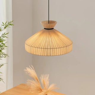 CHAPO Natural Willow Asian Hat-Shape Ceiling Light – view 1