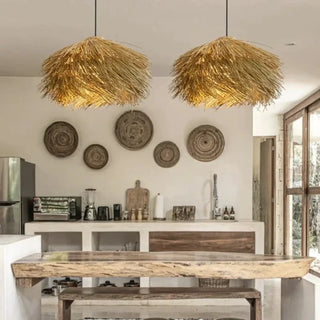 STRAW Natural Straw Organic Bohemian Pendant – view 6