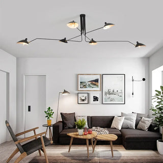 Designer industrial black pendant lamp, three adjustable arms ceiling light