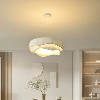 PLISI Pleated White Modern Dining Room Ceiling Light – view 1