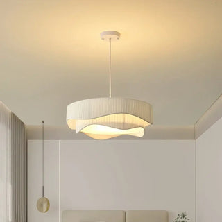 PLISI Pleated White Modern Dining Room Ceiling Light – view 3