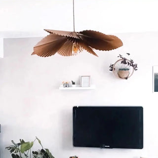 MAPA Pleated Brown Kraft Paper Bohemian Chic Ceiling Light – view 2