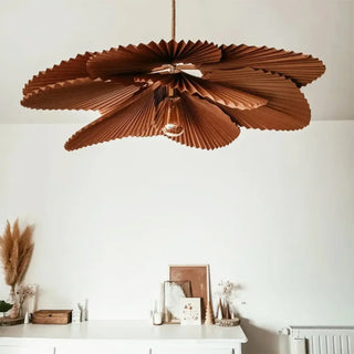 MAPA Pleated Brown Kraft Paper Bohemian Chic Ceiling Light – view 1