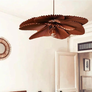 MAPA Pleated Brown Kraft Paper Bohemian Chic Ceiling Light – view 4